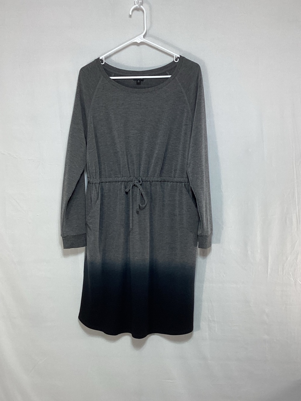 Torrid Size 0 Grey Ombre Drawstring Long Sleeve Dress